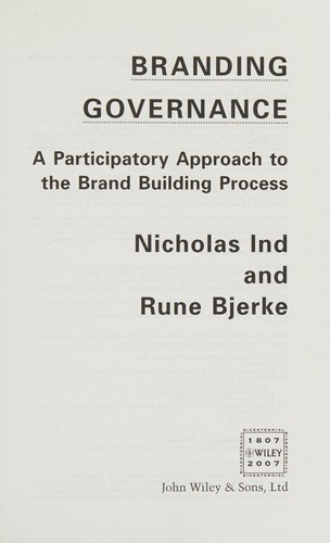 Cover for Branding governance