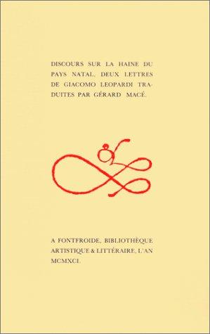 Cover for Discours sur la haine du pays natal