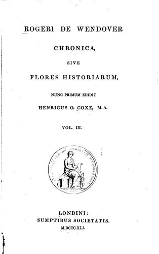 Cover for Roger of Wendover's Flowers of history