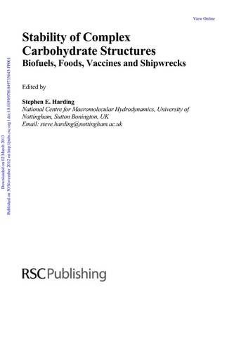 Cover for Stability of complex carbohydrate structures