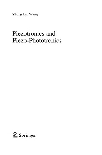 Cover for Piezotronics and Piezo-Phototronics