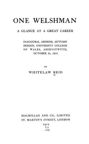 Cover for One Welshman