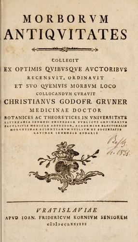 Cover for Morborum antiquitates
