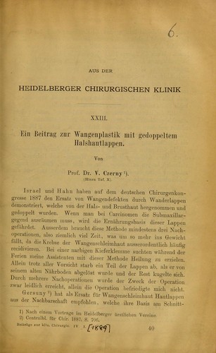 Cover for Ein Beitrag zur Wangenplastik mit gedoppeltem Halshautlappen