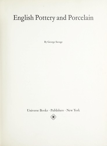 Cover for English pottery and porcelain.