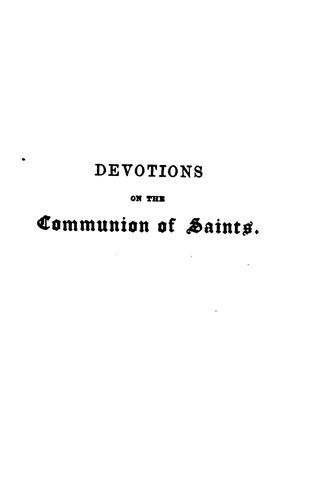 Cover for Devotions on the communion of saints