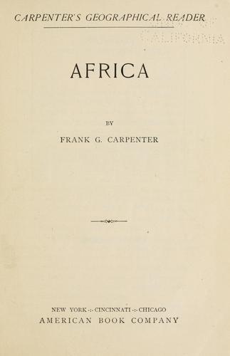 Cover for Carpenter's geographical reader