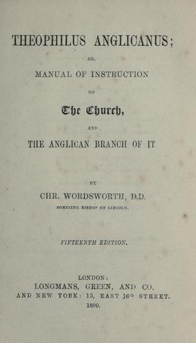 Cover for Theophilus anglicanus