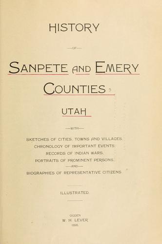Cover for History of Sanpete and Emery counties, Utah