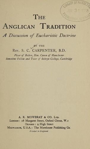 Cover for The Anglican tradition