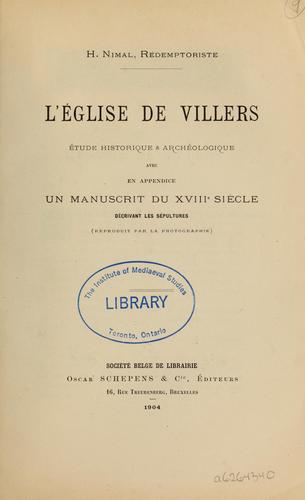 Cover for L'Église de Villers