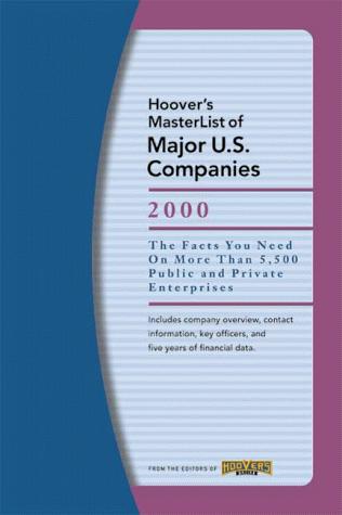 Cover for Hoover's MasterList of Major U.S. Companies 2000