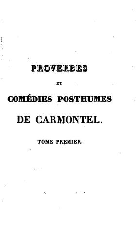 Cover for Proverbes et comédies posthumes de Carmontel