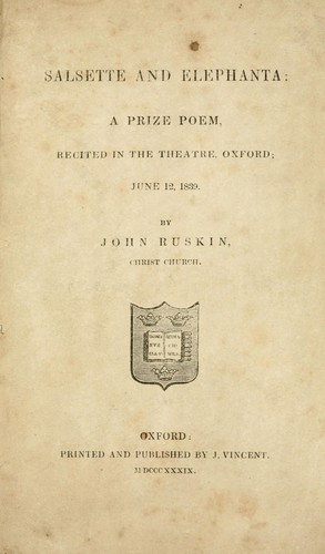 Cover for Salsette and Elephanta : a prize poem recited in the Theatre, Oxford, June 12, 1839