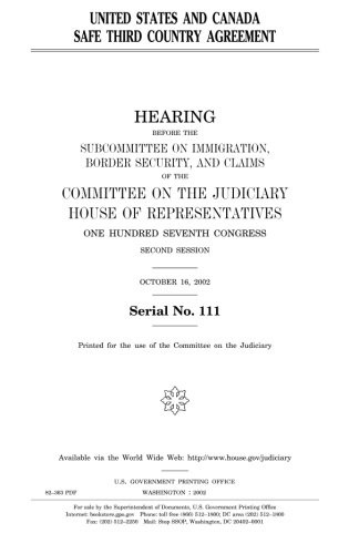 Cover for United States and Canada Safe Third Country Agreement