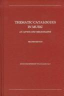 Cover for Thematic catalogues in music