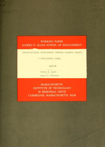 Cover for Organizational development through planned change