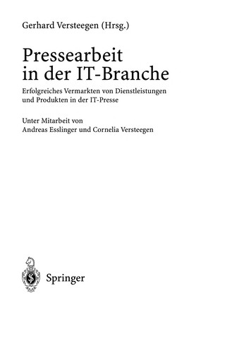 Cover for Pressearbeit in der IT-Branche