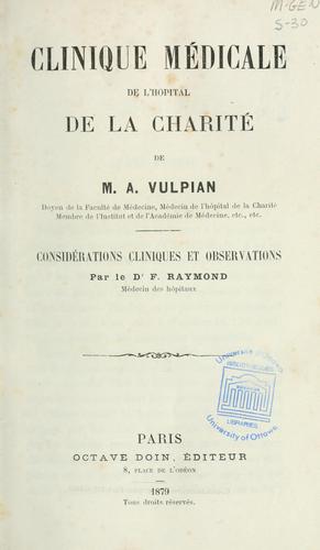 Cover for Clinique médicale de l'Hôpital de la charité