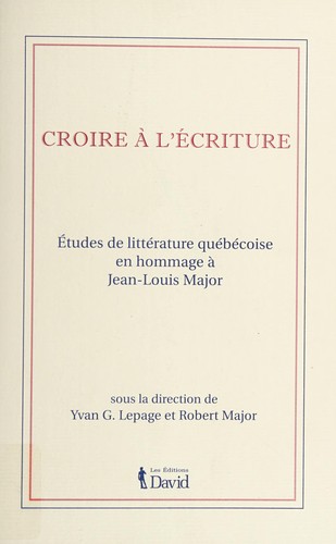Cover for Croire à l'écriture