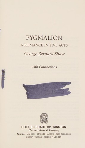 Cover for Pygmalion