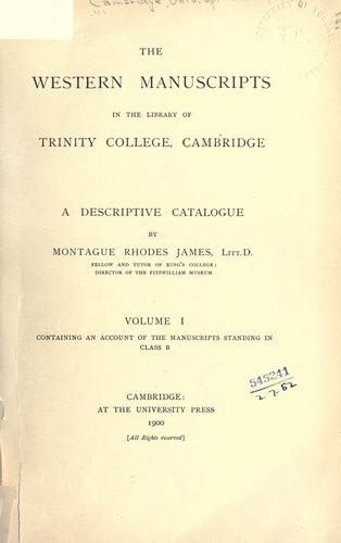 Cover for The western manuscripts in the library of Trinity College, Cambridge