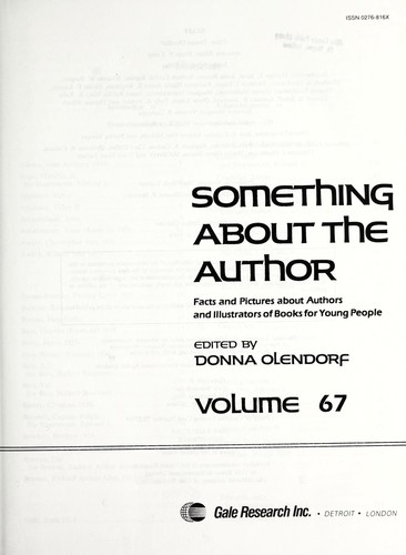 Cover for Something About the Author v. 67
