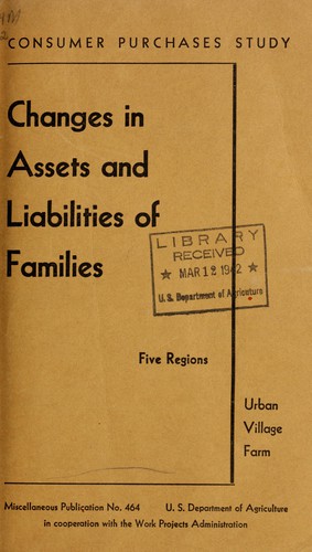 Cover for Changes in assets and liabilities of families