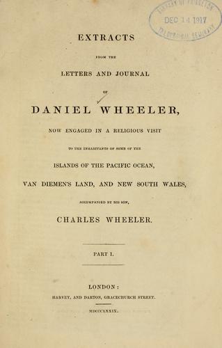 Cover for Extracts from the letters and journal of Daniel Wheeler