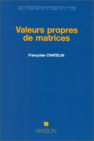 Cover for Valeurs propres de matrices