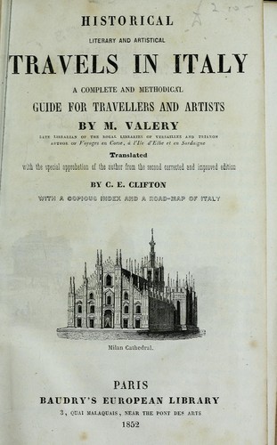 Cover for Historical, literary, and artistical travels in Italy