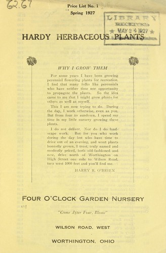 Cover for Hardy herbaceous plants