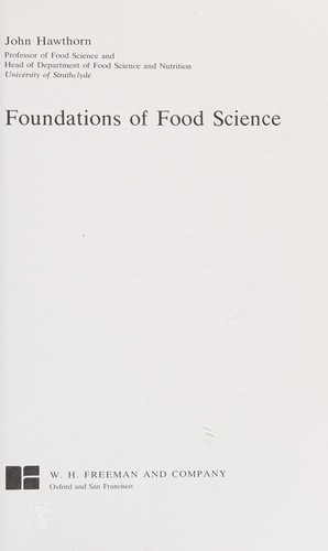 Cover for Foundations of food science