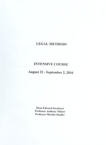 Cover for Legal methods