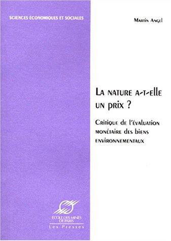 Cover for La Nature a-t-elle un prix ?