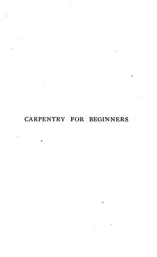 Cover for Carpentry for beginners