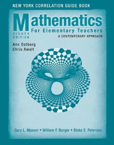 Cover for Mathematics for Elementary Teachers, New York Correlation Guide Book