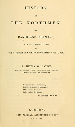 Cover for History of the Northmen