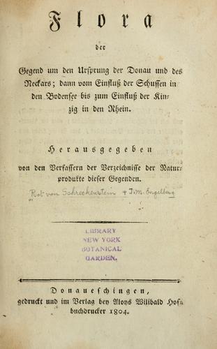 Cover for Flora der Gegend um den Ursprung der Donau und des Neckars