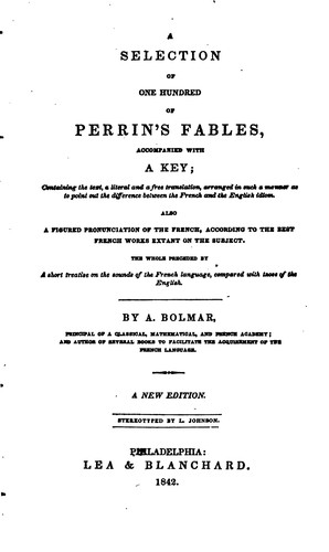 Cover for A Selection of One Hundred of Perrin's Fables: Accompanied with a Key ...