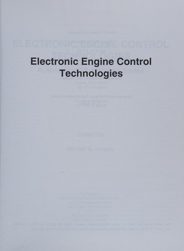 Cover for Electronic engine control technologies