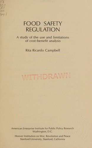 Cover for Food safety regulation