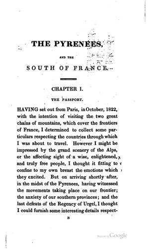 Cover for The Pyrenees, and the south of France