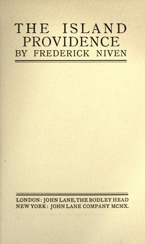 Cover for The island Providence