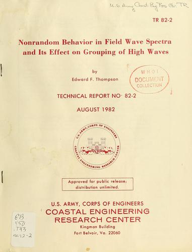 Cover for Nonrandom behavior in field wave spectra and its effect on grouping of high waves