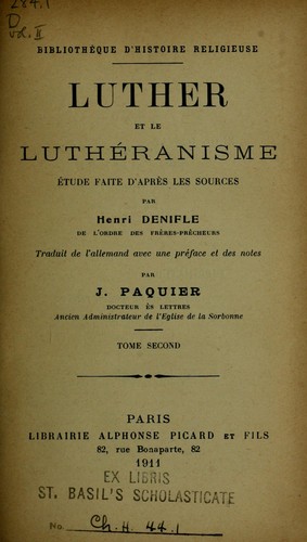 Cover for Luther et le Luthéranisme