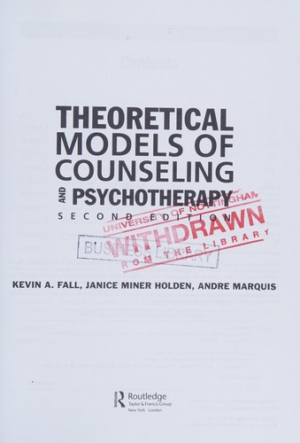 Cover for Theoretical models of counseling and psychotherapy