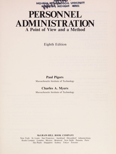 Cover for Personnel administration