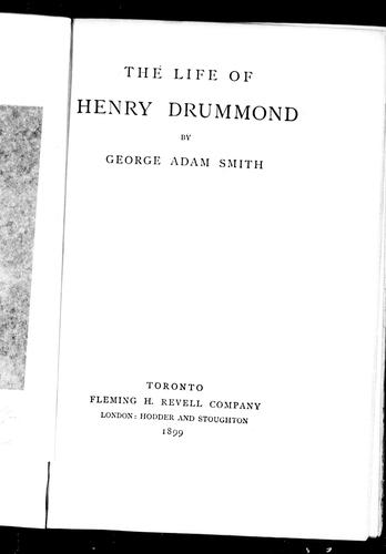 Cover for The life of Henry Drummond