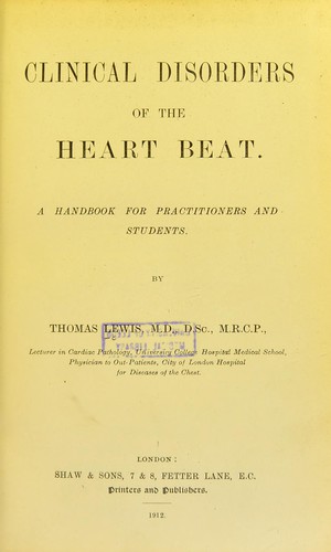 Cover for Clinical disorders of the heartbeat